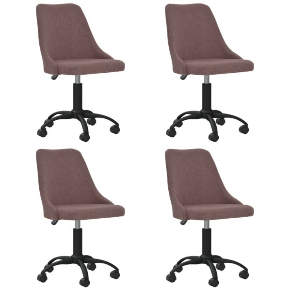 Sillas de comedor giratorias 4 unidades tela marrón Sillas de comedor giratorias 4 unidades tela marrón D