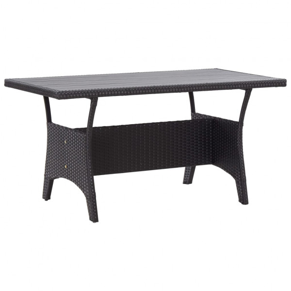 Mesa de jardim ratão sintético preto 120x70x66 cm D