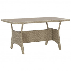 Mesa de jardim de ratão sintético cinza 120x70x66 cm D