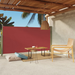 Toldo lateral retráctil de jardín rojo 160x300 cm D