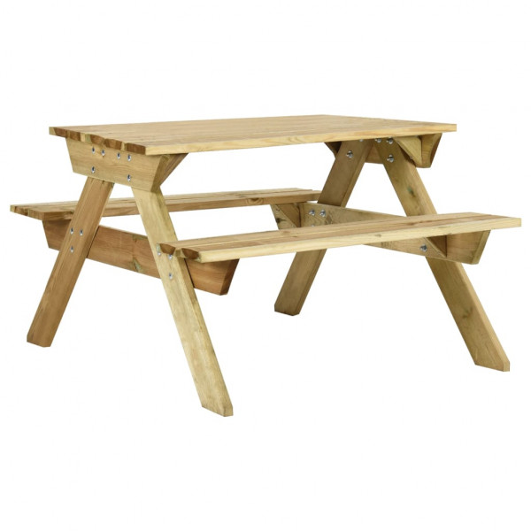 Mesa de piquenique com bancos 110x123x73 cm madeira de pinho impregnada D