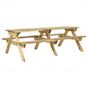Mesa de pícnic con bancos 220x122x72 cm madera pino impregnada D
