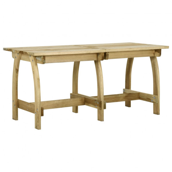 Mesa de jardim em madeira de pinho impregnada 160x74x75 cm D
