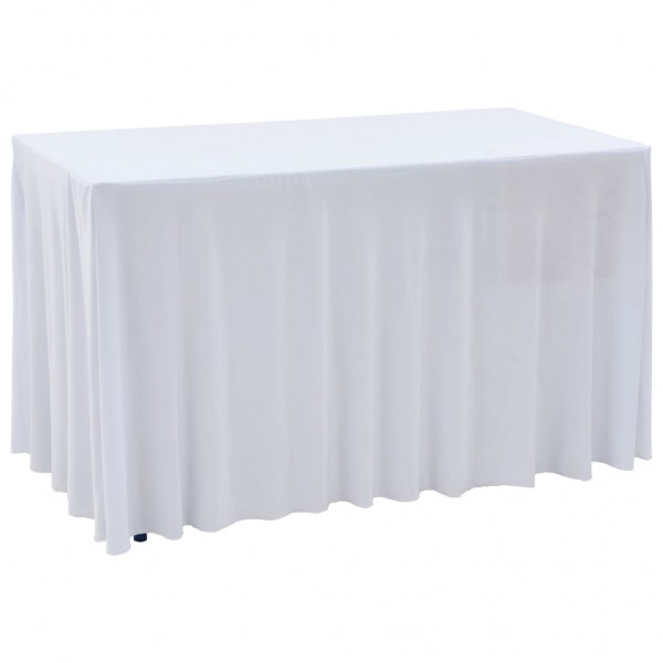 Capas de mesa elásticas 2 peças com saia 120x60,5x74 cm branco D