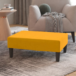 Reposapiés de terciopelo amarillo 78x56x32 cm D