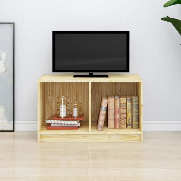 Mueble de TV de madera maciza de pino 70x33x42 cm D