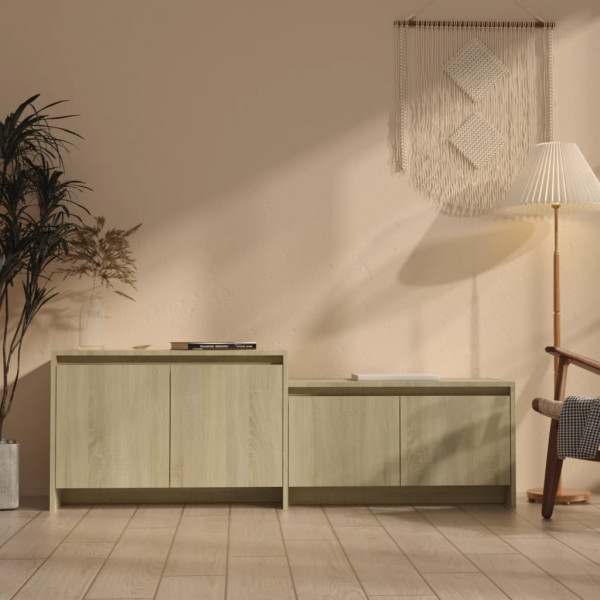Mueble para TV madera contrachapada roble Sonoma 146.5x35x50 cm D