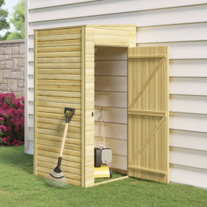 Caseta de almacenaje de jardín madera de pino 100x110x218 cm D