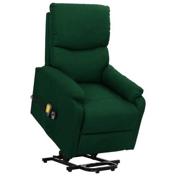 Sillón de masaje elevable tela verde oscuro Sillón de masaje elevable tela verde oscuro D