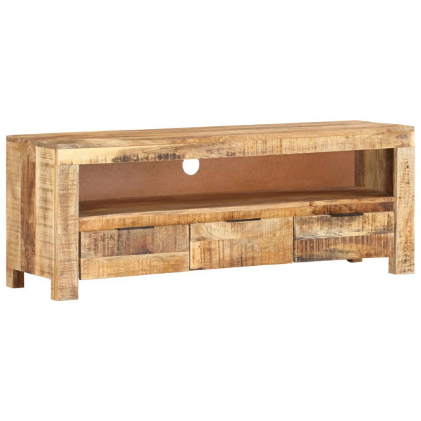 Mueble para TV de madera maciza de mango rugosa 110x30x40 cm D