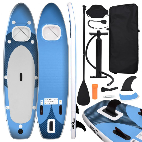 Set de tabla de paddle surf hinchable azul marino 330x76x10 cm D