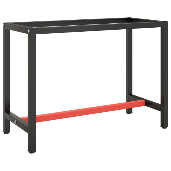 Estructura banco de trabajo metal negro y rojo mate 110x50x79cm D