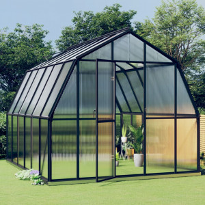 Invernadero con estructura de aluminio gris antracita 9.53 m² D