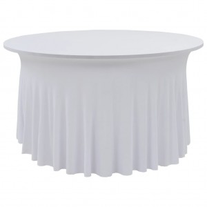 Capas de mesa elásticas 2 peças com saia 120x74 cm branco D