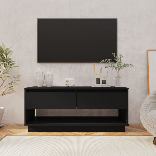 Mueble para TV madera contrachapada negro 102x41x44 cm D