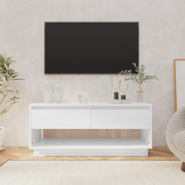 Mobiliário para TV madeira contraplacada branco brilho 102x41x44 cm D