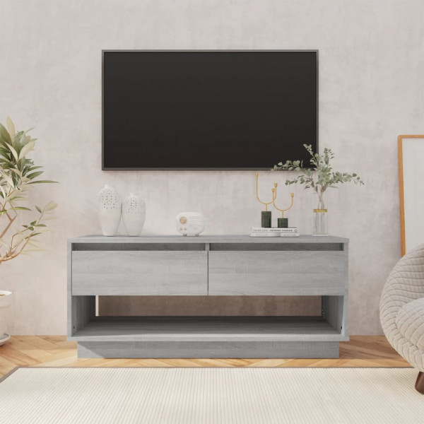 Mueble de TV aglomerado color gris Sonoma 102x41x44 cm D