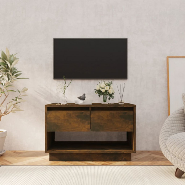 Mueble de TV aglomerado marrón ahumado 70x41x44 cm D