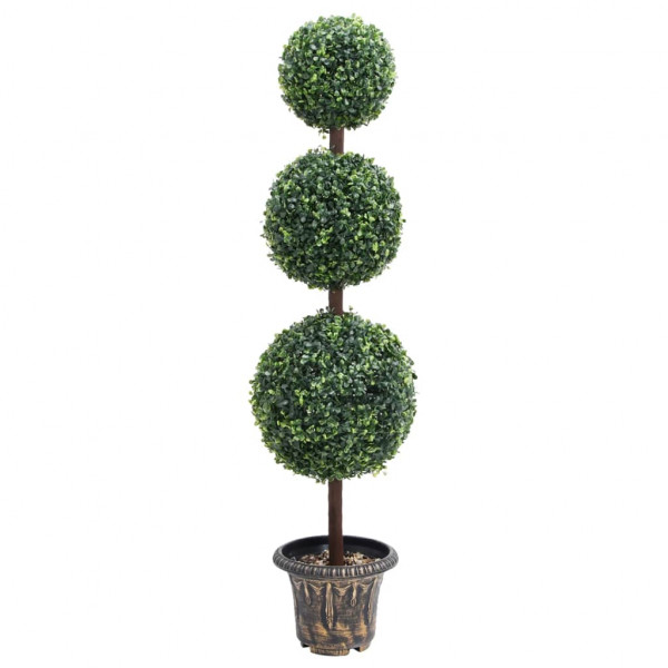 Planta artificial de buxo em forma de bola com vaso verde 118 cm D