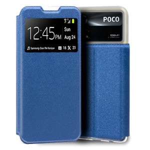 Fundação COOL Capa de Flip para Xiaomi Poco X4 Pro 5G luz azul D