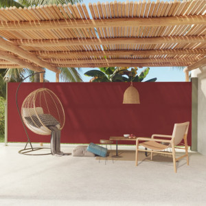 Toldo lateral retráctil de jardín rojo 180x600 cm D