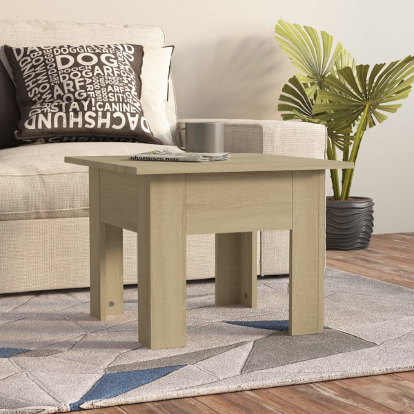 Mesa de centro roble Sonoma aglomerado 55x55x42 cm Mesa de centro roble Sonoma aglomerado 55x55x42 cm D
