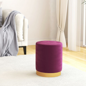 Taburete redondo con almacenaje terciopelo morado D