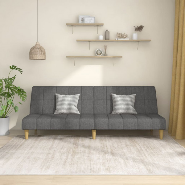 Sofá cama desenfundable de 2 plazas tapizado en gris claro SUN