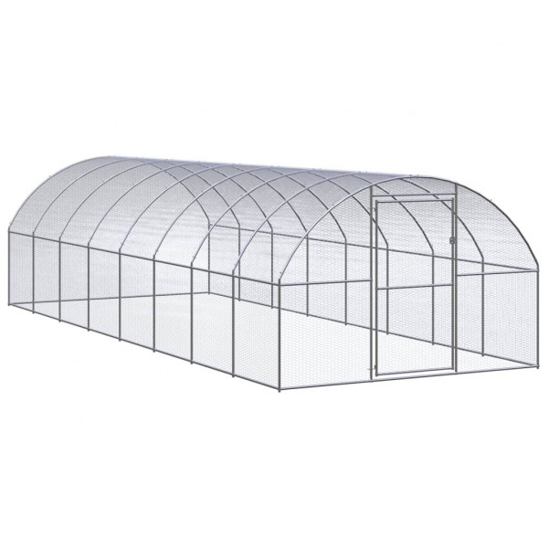 Gallinero de exterior de acero galvanizado 3x8x2 m D