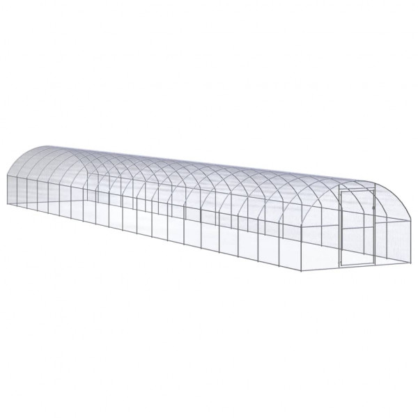 Gallinero de exterior de acero galvanizado 3x20x2 m D