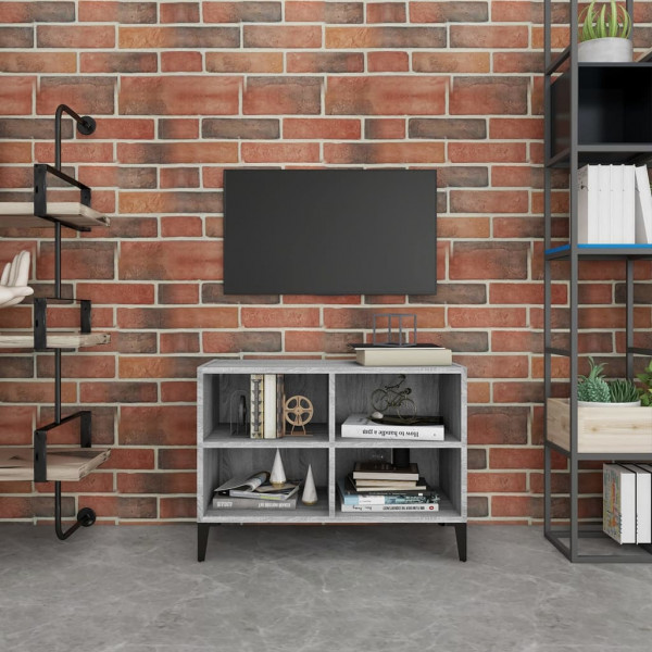 Mueble para TV con patas de metal gris Sonoma 69.5x30x50 cm Mueble para TV con patas de metal gris Sonoma 69.5x30x50 cm D