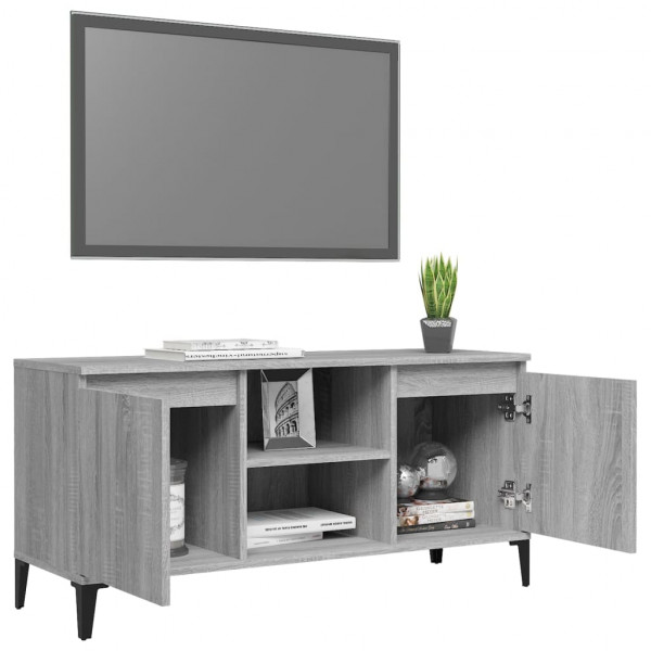 Mueble de TV con patas de metal gris Sonoma 103.5x35x50 cm D