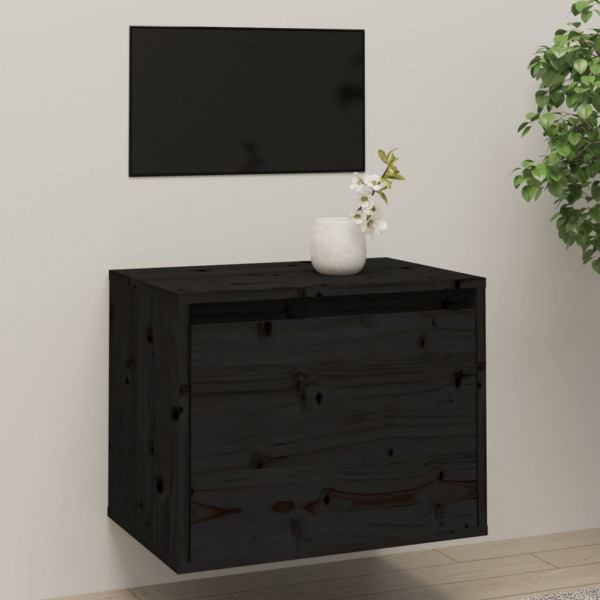 Armario de pared de madera maciza de pino negro 45x30x35 cm D