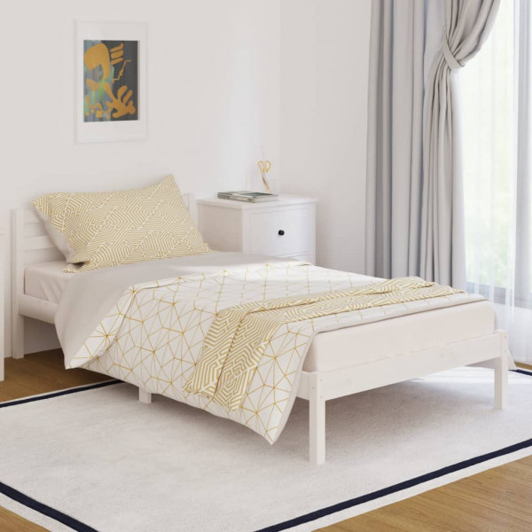 Estrutura de cama em madeira maciça de pinho branco 100x200 cm D