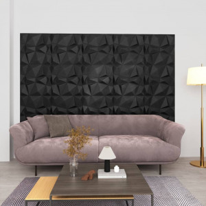 Painéis de parede 3D 24 unidades 50x50 cm diamante negro 6 m² D