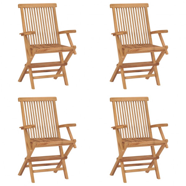 Cadeiras dobráveis de jardim 4 unidades em madeira maciça de teca D
