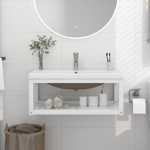 Estructura de baño con lavabo incorporado hierro blanco D