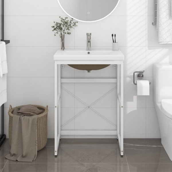 Estructura de baño con lavabo incorporado hierro blanco D