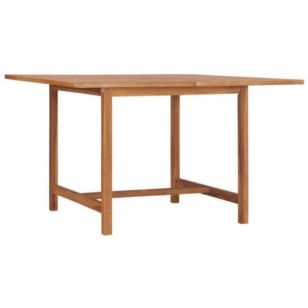 Mesa de comedor de jardín madera maciza de teca 110x110x75 cm D