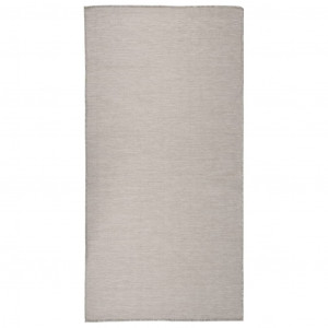 Alfombra de exterior de tejido plano gris taupe 100x200 cm D