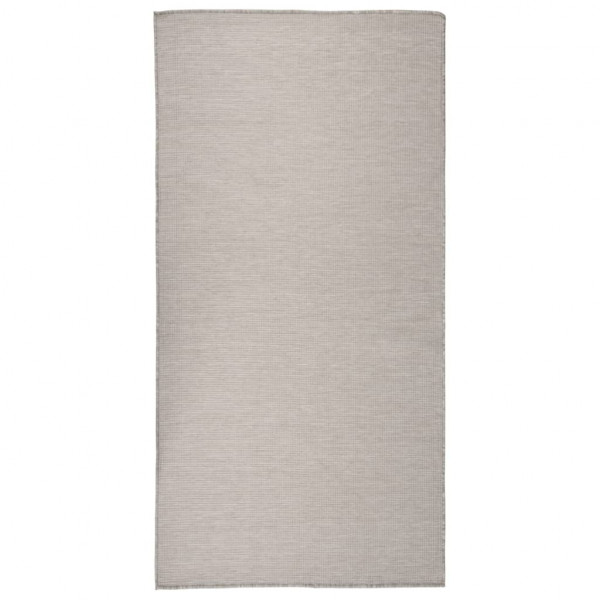 Alfombra de exterior de tejido plano gris taupe 100x200 cm D