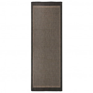 Alfombra de exterior de tejido plano marrón oscuro 80x250 cm D