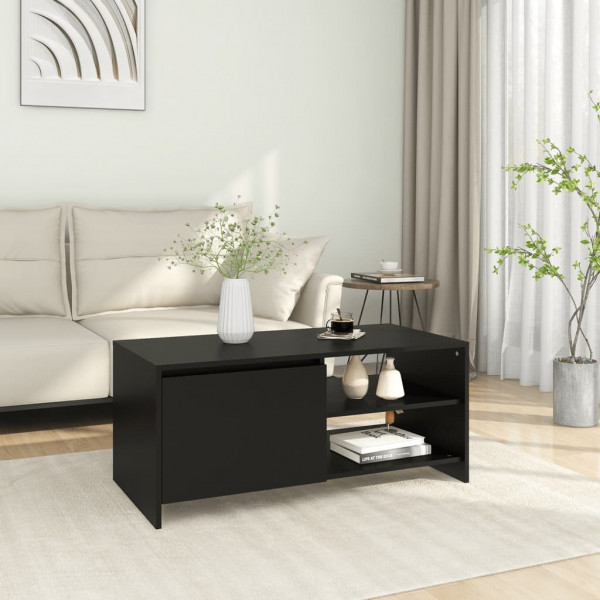 Mesa de centro de madeira negra 102x50x45 cm D