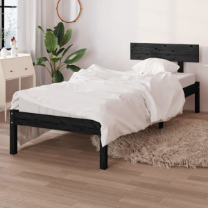 Estructura de cama madera pino pequeña individual 75x190 cm D