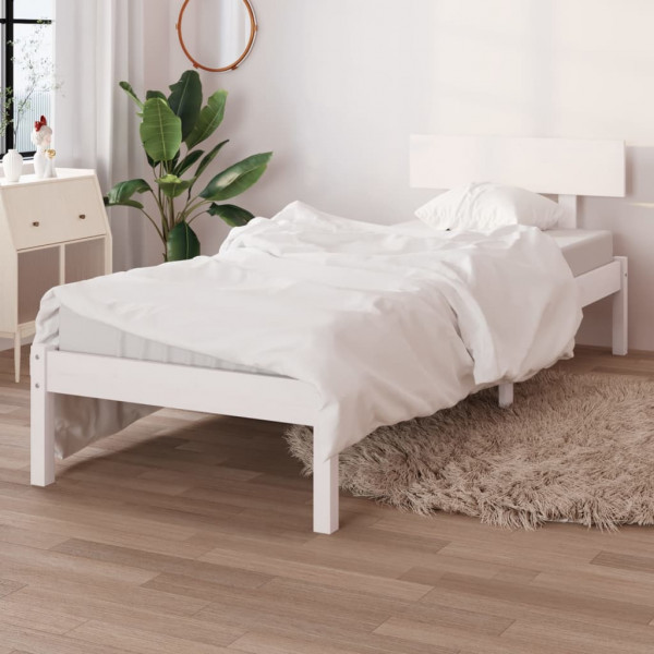 Estructura de cama madera maciza de pino 90x200 cm D