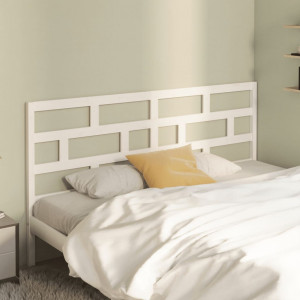 Cabecero de cama madera maciza de pino blanco 206x4x100 cm D