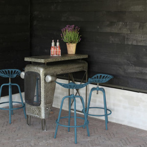 Esschert Design Stool em forma de cadeira de tractor azul D