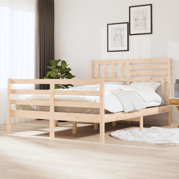 Estrutura de cama de madeira maciça 135x190 cm D