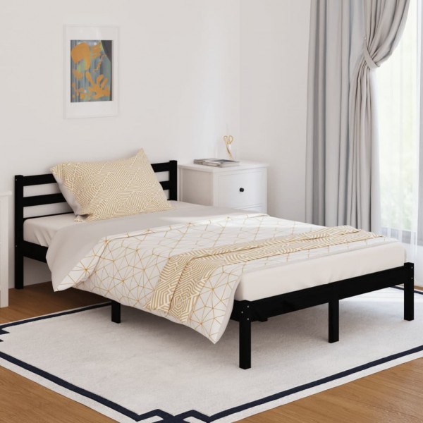 Sofá cama madera maciza de pino negro 120x200 cm D