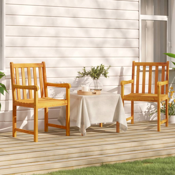 Cadeiras de jardim 2 unidades em madeira de acácia maciça D